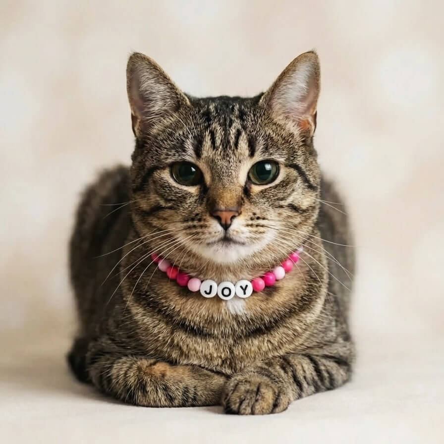 Collier unique pour chat avec son nom - Candy Pink