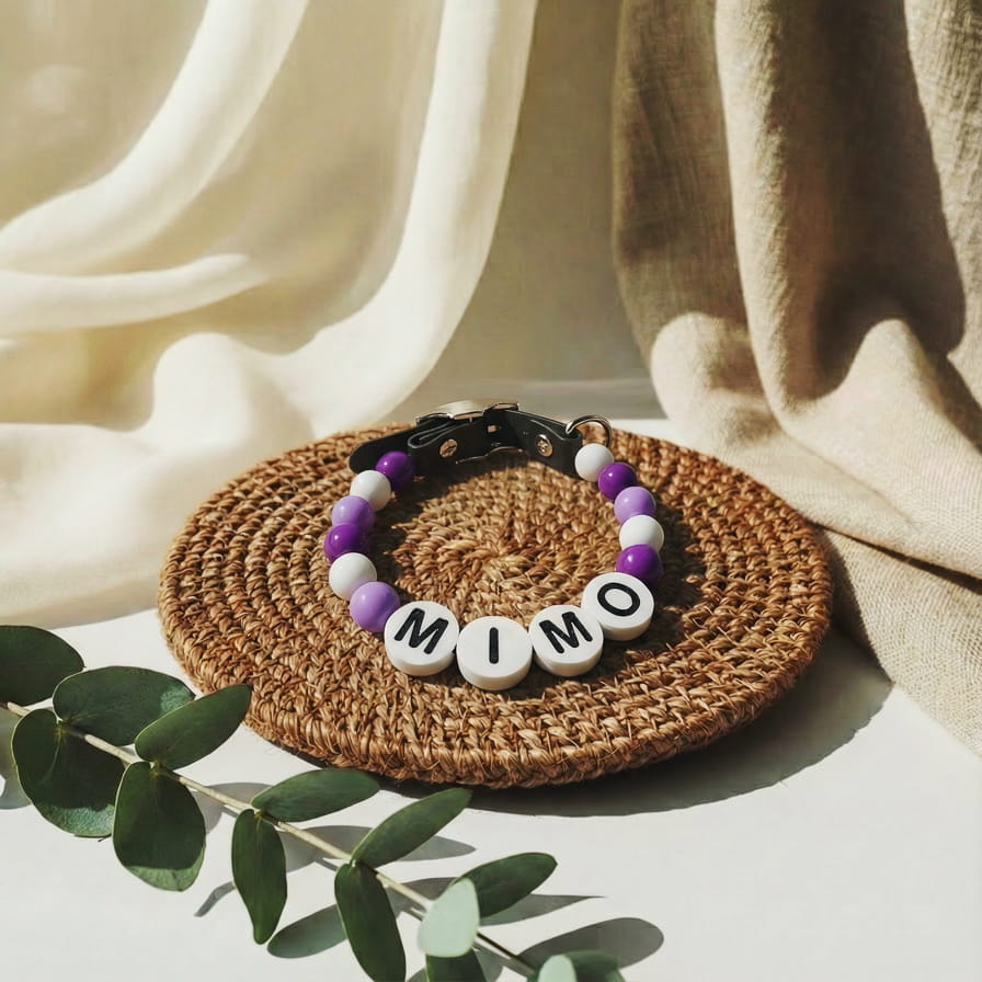 Collier unique pour chien avec son nom - Lila