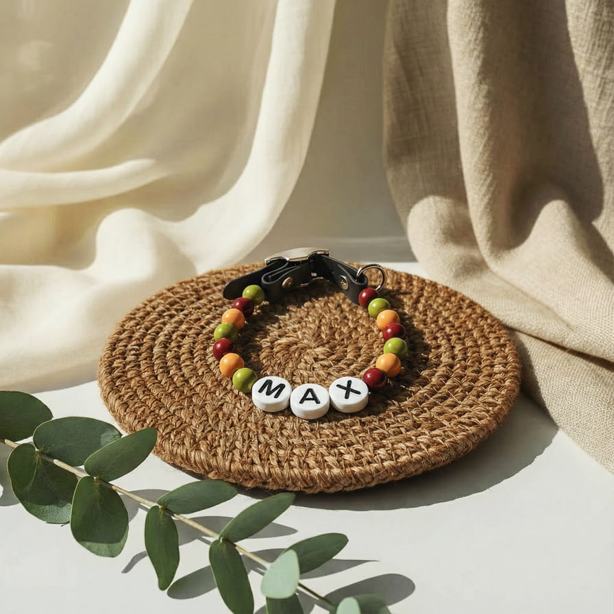 Collier unique pour chien avec son nom - Pumpkin Spice