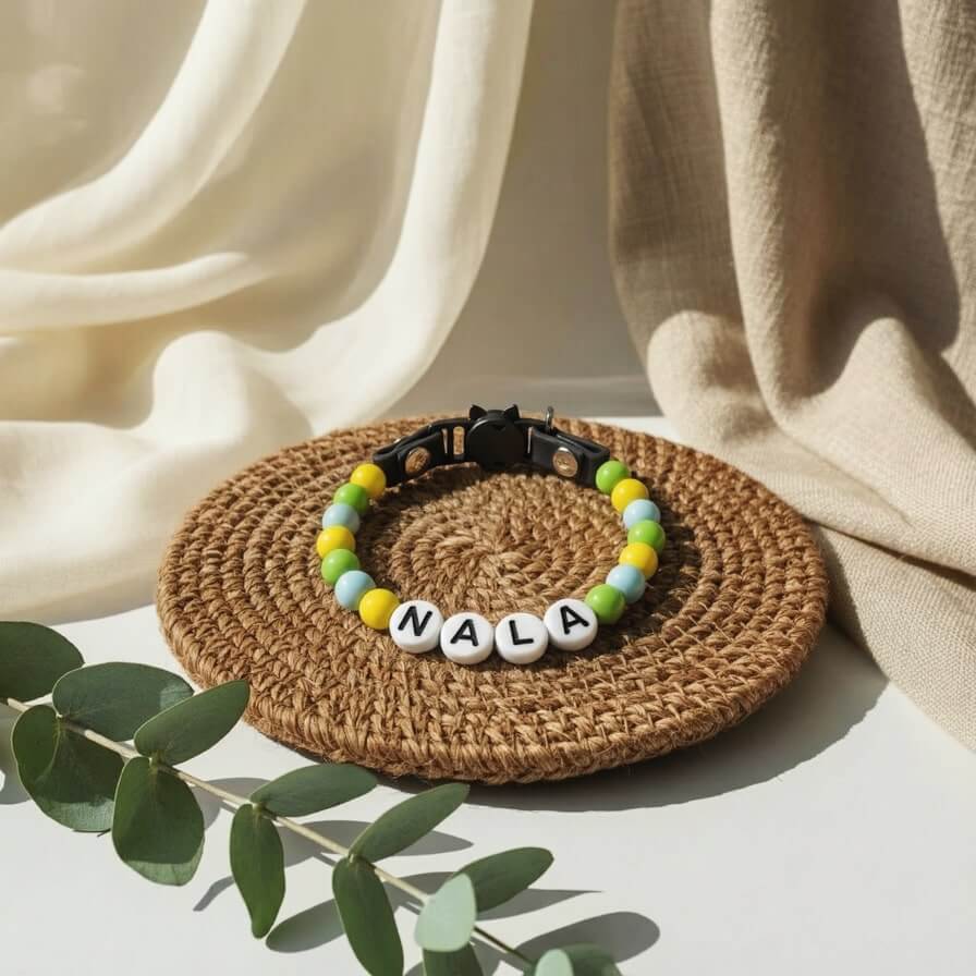 Collier unique pour chat avec son nom - Bloomy