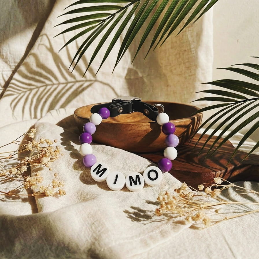 Collier unique pour chien avec son nom - Lila