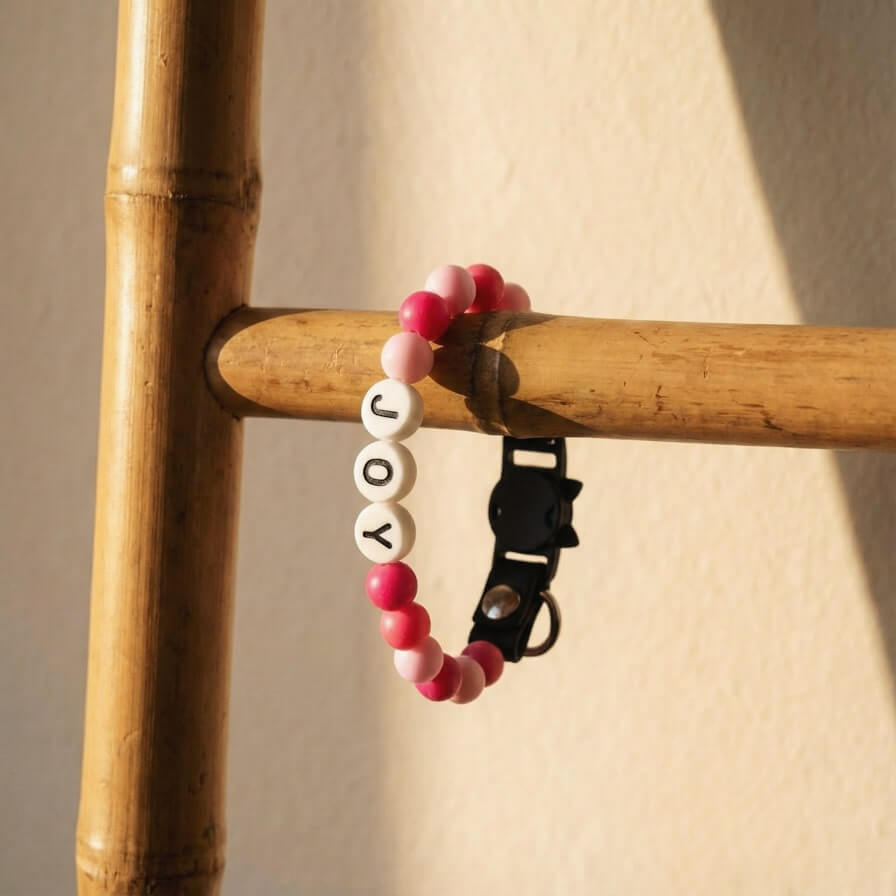 Collier unique pour chat avec son nom - Candy Pink