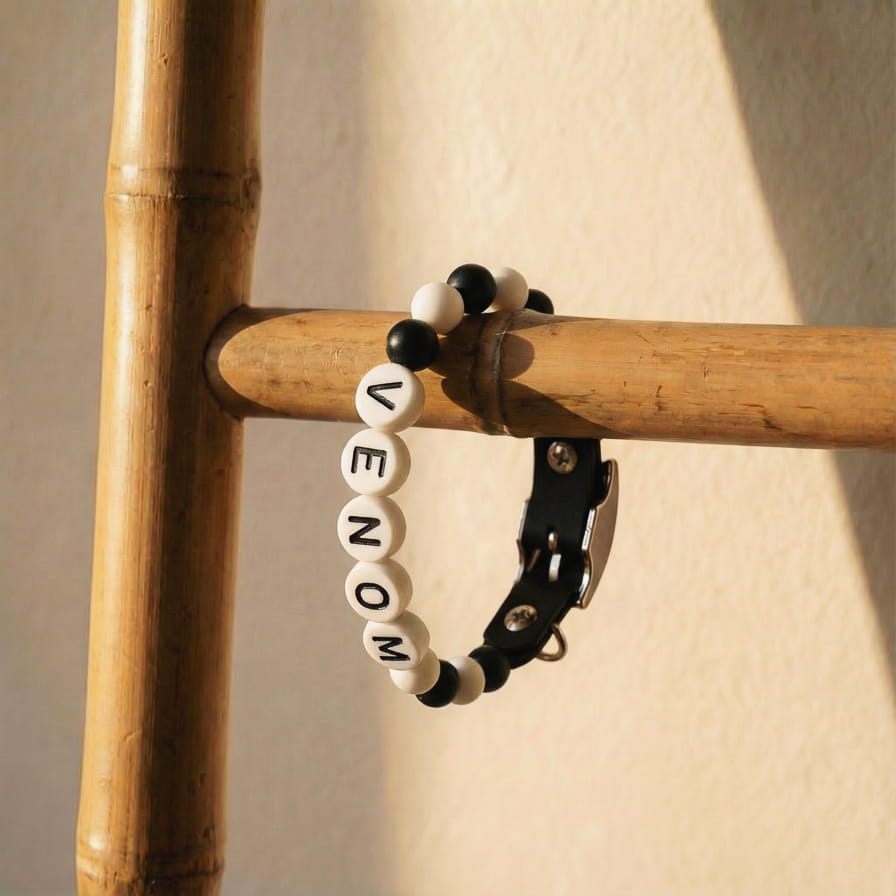 Collier unique pour chien avec son nom - Dark
