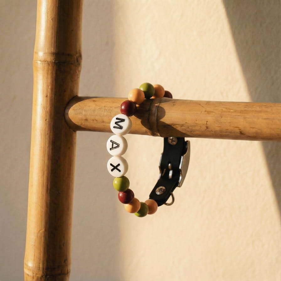Collier unique pour chien avec son nom - Pumpkin Spice