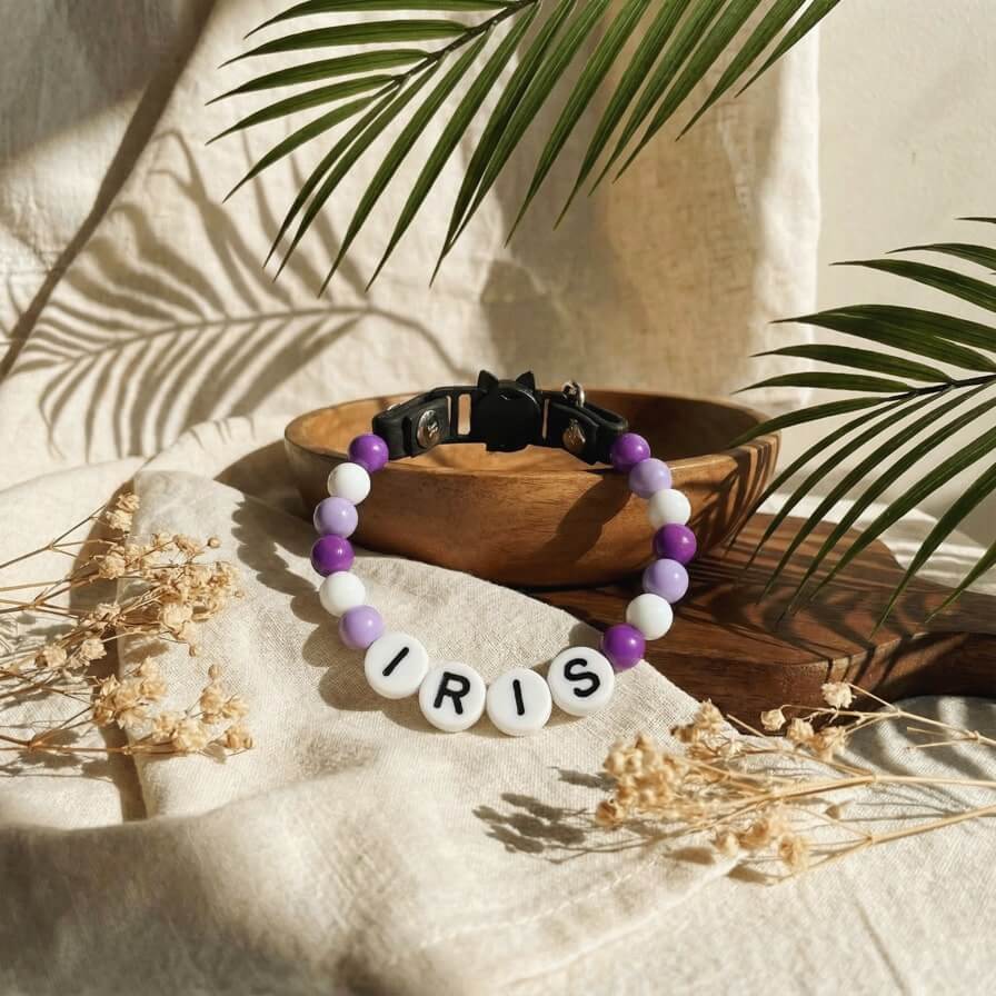 Collier unique pour chat avec son nom - Lila