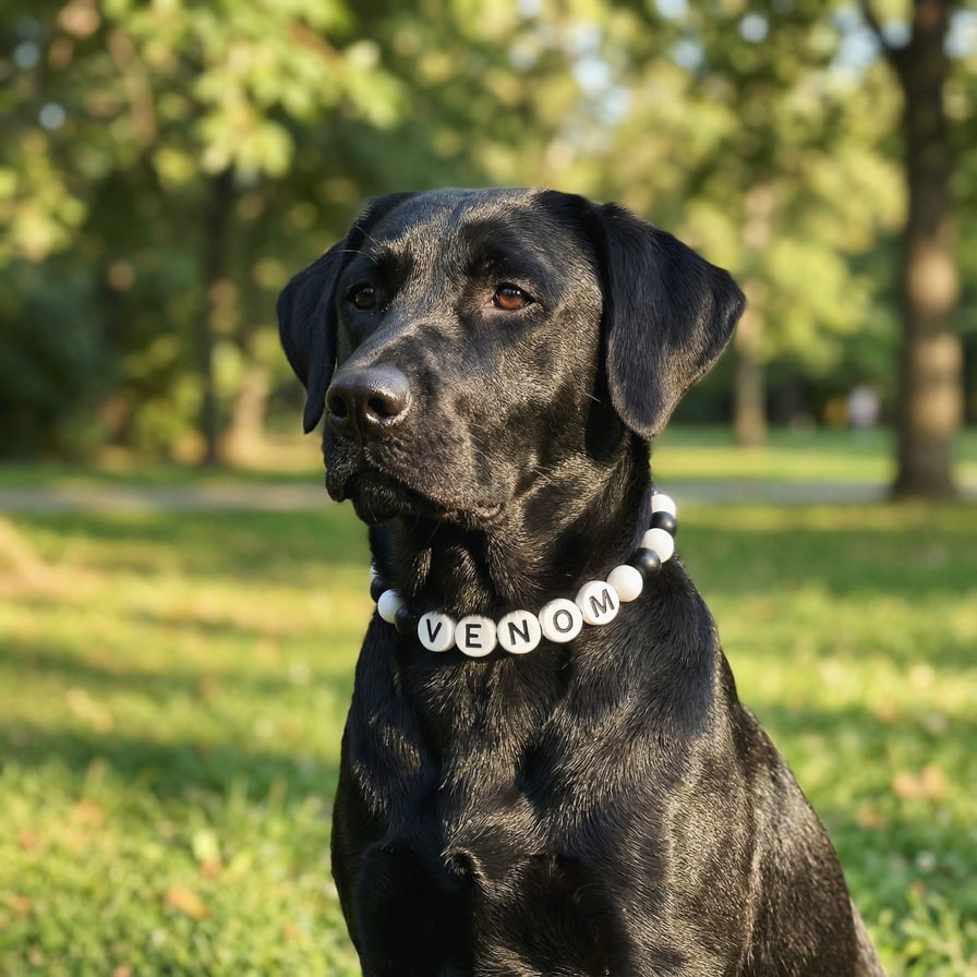 Collier unique pour chien avec son nom - Dark