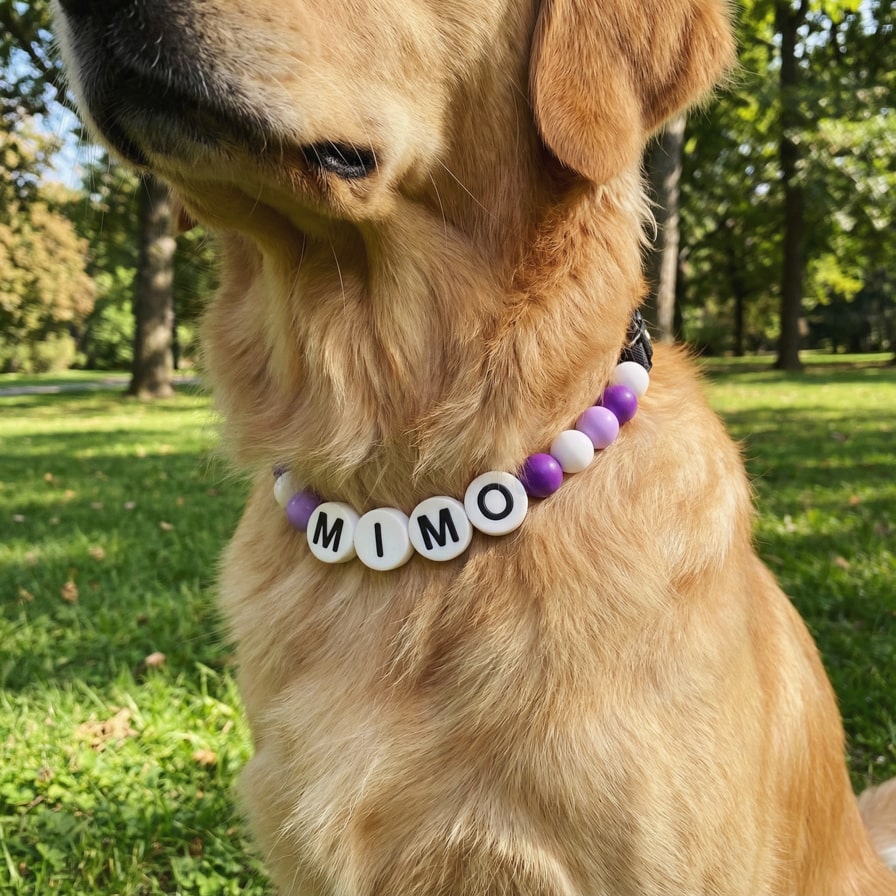 Collier unique pour chien avec son nom - Lila