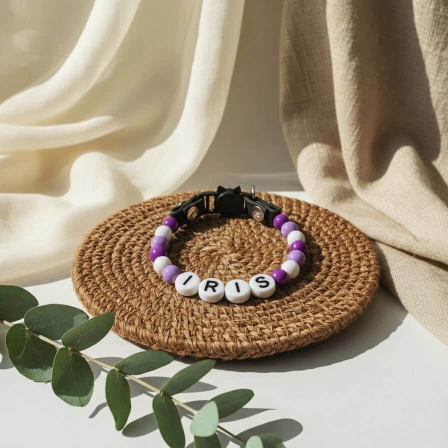 Collier unique pour chat avec son nom - Lila