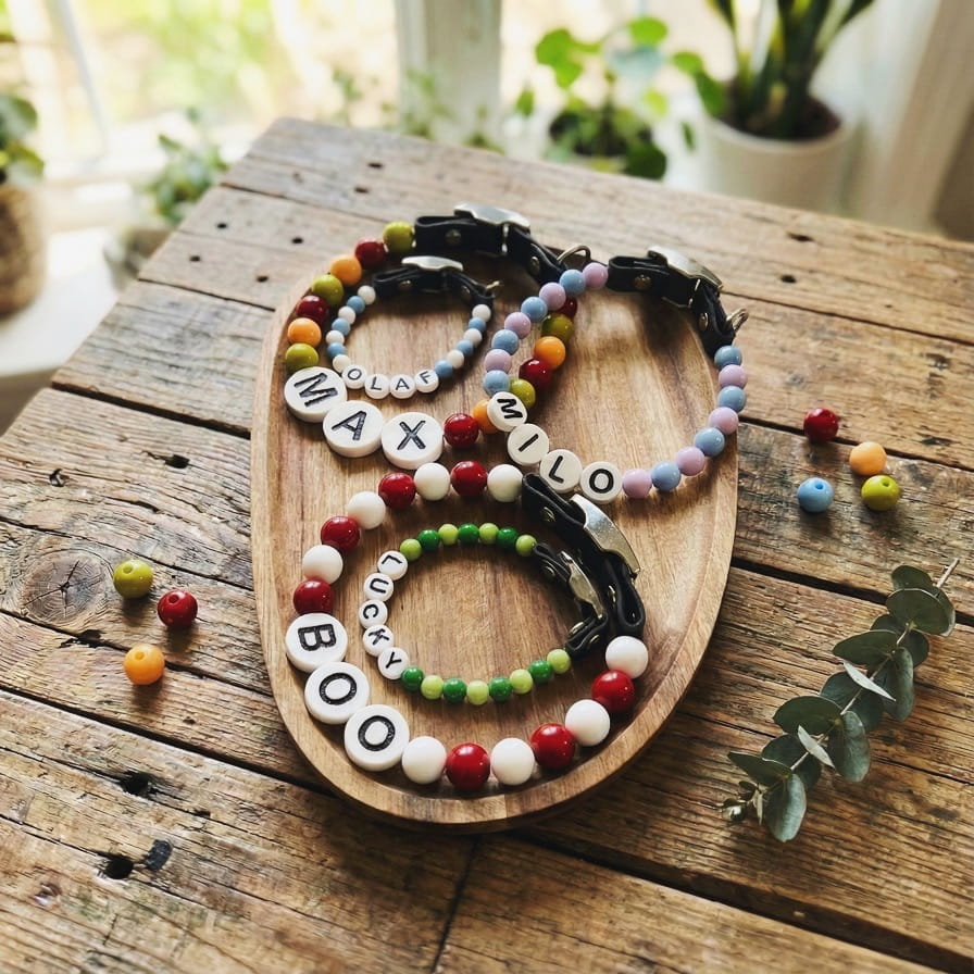 Collier personnalisé unique pour chat avec son nom - Choisissez vos couleurs !